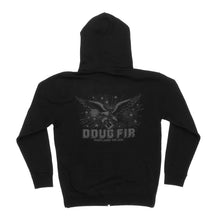 Wolf and Eagle Hoodie- Grey on Black